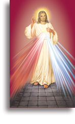 Jesus Barmherzigkeit (auf rosa Hintergrund)