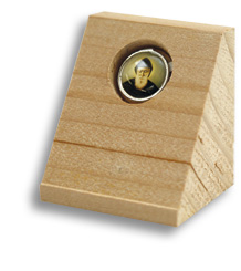 Holzstück mit Berührungsreliquie vom Heiligen Charbel