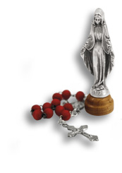 Statue Wundertätige Madonna + Rosenkranzgesätz