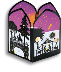 Tischlaterne mit Adventskalender Tischlaterne mit Adventskalender