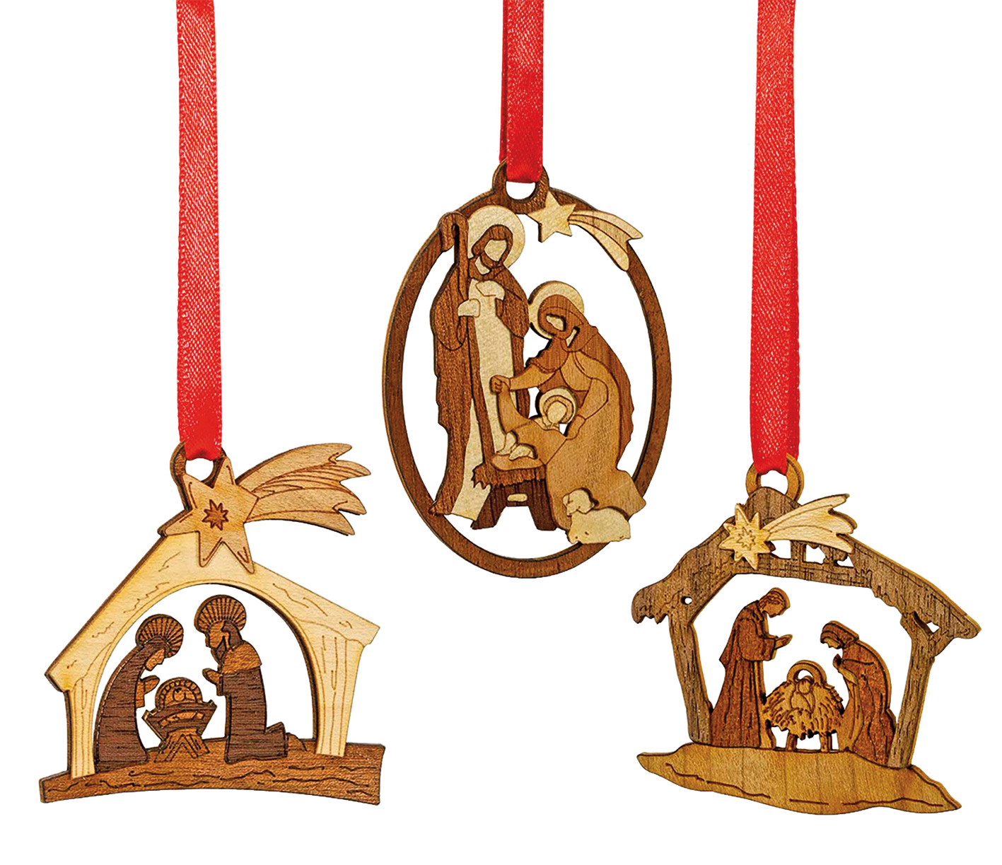 3er-Set Christbaumanhänger «Heilige Familie»