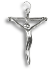 Kreuzchen aus Silber mit Korpus stilisiert