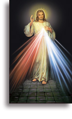 Jesus Barmherzigkeit (auf blauem Hintergrund)
