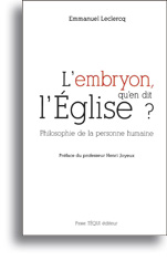 L'embryon, qu'en dit l'Eglise?