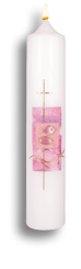 Bougie de Baptême (rose)