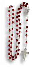 Chapelet en verre facetté (grenat)