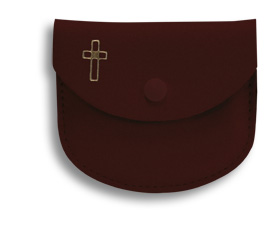 Pochette pour chapelet (bordeaux)