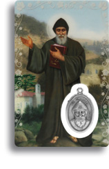 Carte-prière avec insertion médaille - Saint Charbel